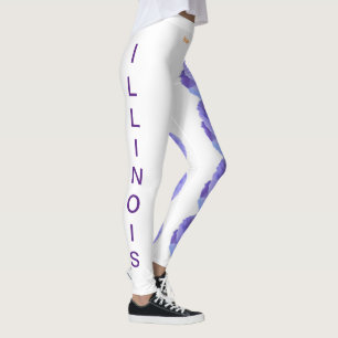 Witte Illinois Staatsbloem Blauwe Violet Leggings