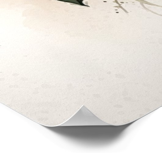 Witte Impatiens Bloemenkunst Print Poster (Hoek)