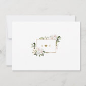 Witte Imperiale Lelies Roze Gouden Bruiloft Save The Date (Achterkant)