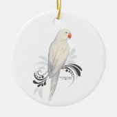 Witte Indische ringnek Parrot Keramisch Ornament (Voorkant)