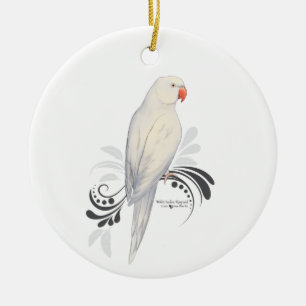 Witte Indische ringnek Parrot Keramisch Ornament