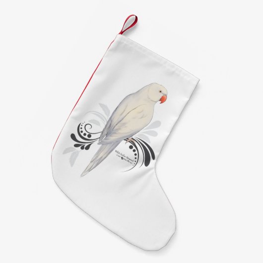Witte Indische ringnek Parrot Kleine Kerstsok (Voorkant (Hangend))