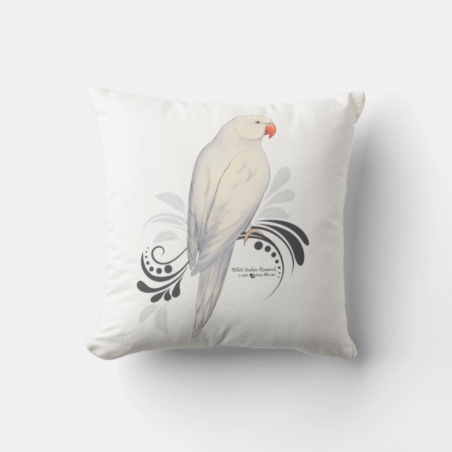 Witte Indische ringnek Parrot Kussen (Voorkant)