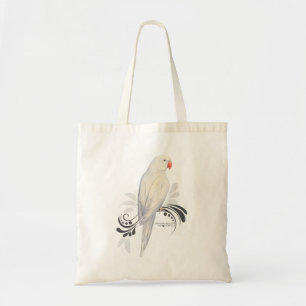Witte Indische ringnek Parrot Tote Bag