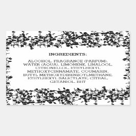 Witte ingrediënten Productlabel Natuurlijke blader Rechthoekige Sticker