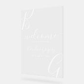 Witte Initialen bruiloft welkom teken Acryl Bord (Hoek)