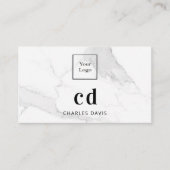 Witte initialen Qr-code logo Visitekaartje (Voorkant)