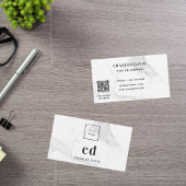Witte initialen Qr-code logo Visitekaartje
