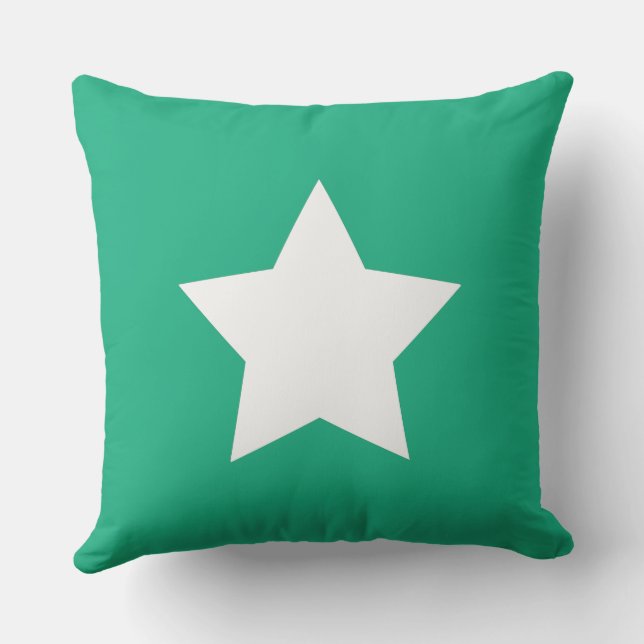 Witte initialen trendy levendige zomer decoratie buitenkussen (Achterkant)