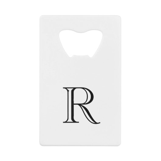 Witte initiële roestvrijstalen flesopener creditkaart flessenopener (Voorkant)