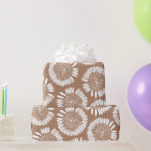 Witte inkt Daisy Cadeaupapier