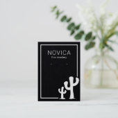 Witte inkt op kraft cactus die Kaart voor beeldsch Visitekaartje (Staand voorkant)