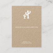 Witte inkt op kraft cactus oorbellen displaykaart visitekaartje (Achterkant)