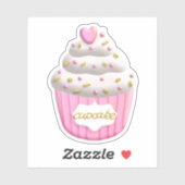 Witte inktroze goudspringen | Cupcake-Sticker Sticker (Vel)