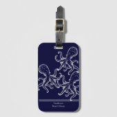 Witte inktvis (blauwe zee-kust) bagagelabel (Voorkant (verticaal))