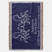 Witte inktvis (blauwe zee-kust) deken (Voorkant Verticaal)