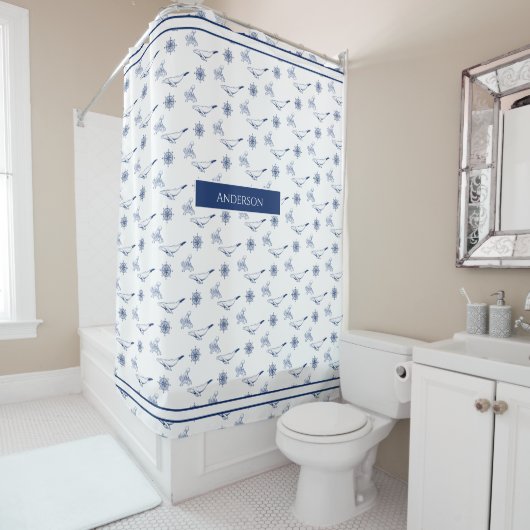 Witte inktvis douchegordijn (In situ)