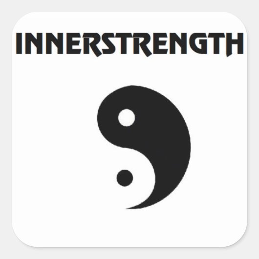 Witte INNERSTRENGTH stikker Vierkante Sticker (Voorkant)