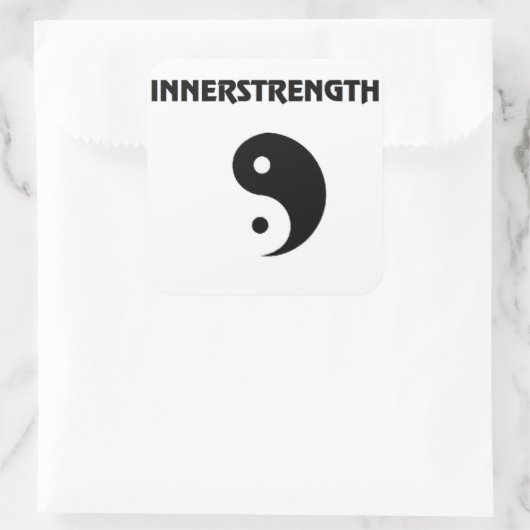Witte INNERSTRENGTH stikker Vierkante Sticker (Tas)