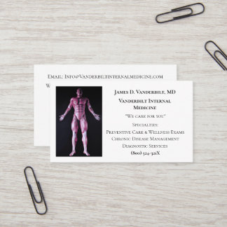 Witte internist DR Menselijk Lichaam Interne Genee Visitekaartje