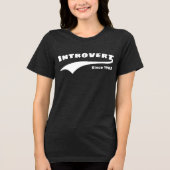 Witte Introvert Typografie Swoosh Aangepaste Datum Tri-Blend Shirt (Voorkant)