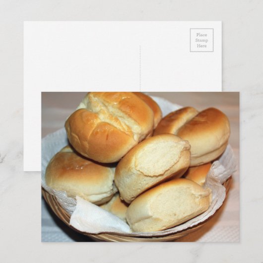 Witte inwendige rollen in een foto van het mandje briefkaart (Voorkant / Achterkant)