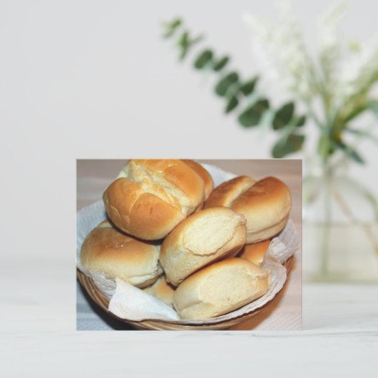 Witte inwendige rollen in een foto van het mandje briefkaart (Staand voorkant)