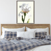 Witte iris bloem canvas foto kunst afdruk (Insitu (Slaapkamer))