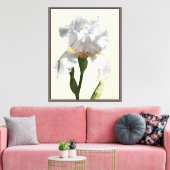 Witte iris bloem canvas foto kunst afdruk (Insitu (Woonkamer))