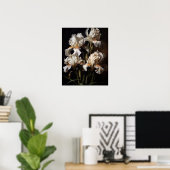 Witte Iris Bloemen Kunstprint Poster (Thuiskantoor)