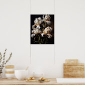 Witte Iris Bloemen Kunstprint Poster (Keuken)