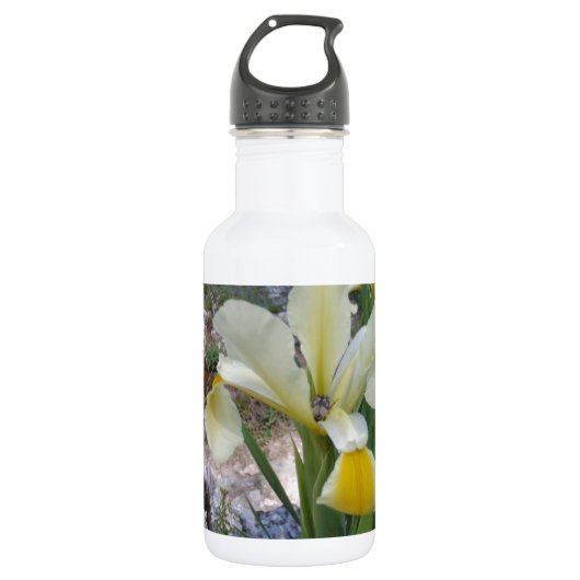 Witte Iris en Kever Waterfles (Voorkant)