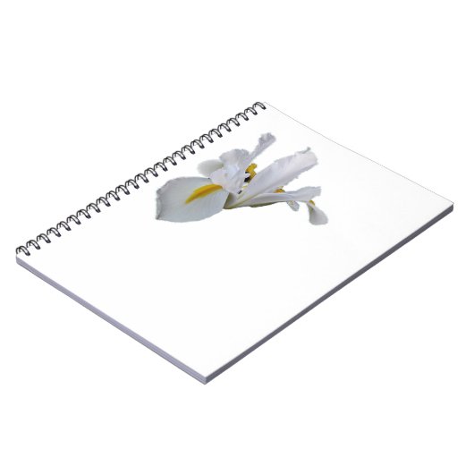 Witte Iris met geel centrum Notitieboek (Linkerzijde)