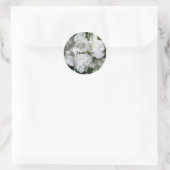 Witte Iris met Regendruppels Dank je sticker (Tas)