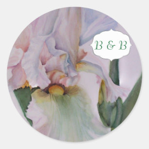 WITTE IRIS WATERVERF BLOEM STICKERS