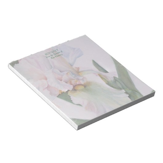 WITTE IRIS-WATERVERF STROOMNOOT PAD NOTITIEBLOK (Schuin)