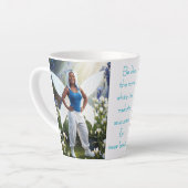 Witte Irisfee Latte Mok (Linkerhoek)