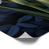 Witte Irissen Bloemenkunst Print Poster (Hoek)