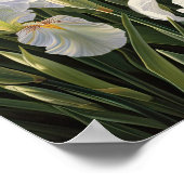 Witte Irissen Bloemenkunst Print Poster (Hoek)