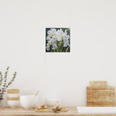 Witte Irissen Bloemenkunst Print Poster (Keuken)