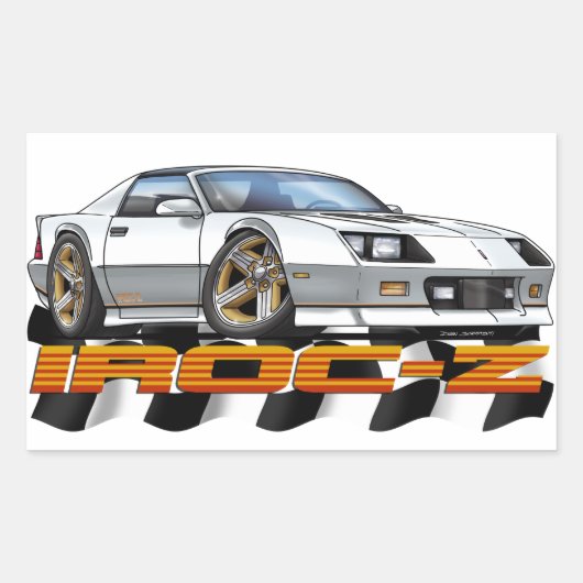 Witte IROC Z Rechthoekige Sticker (Voorkant)