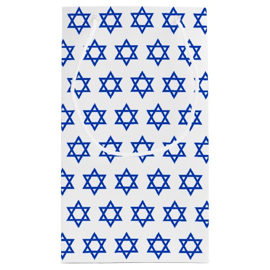 Witte Israëlische vlag geschenken tas, Patriottisc Klein Cadeauzakje (Achterkant)