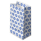Witte Israëlische vlag geschenken tas, Patriottisc Klein Cadeauzakje (Voorkant Gekanteld)