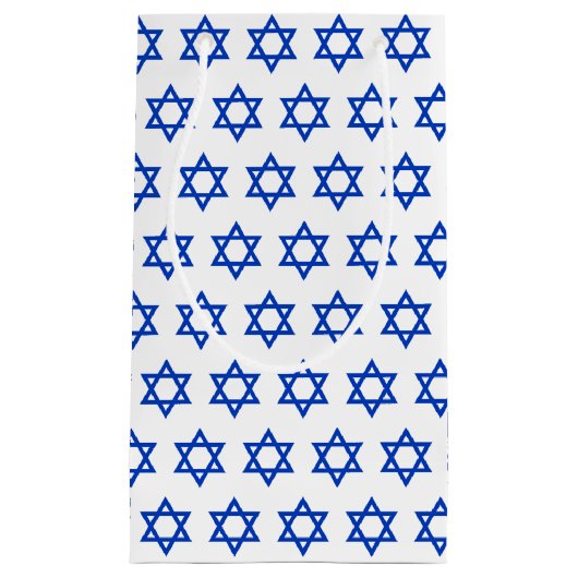 Witte Israëlische vlag geschenken tas, Patriottisc Klein Cadeauzakje (Voorkant)