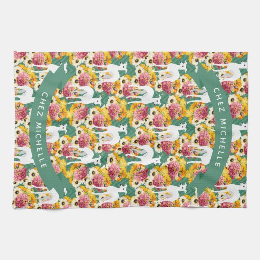 Witte Italiaanse greyhounds of whippets Theedoek (Horizontaal)