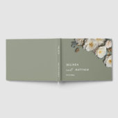 Witte Ivoor 3 D Rozen| Trouwen Gastenboek (Volledig)