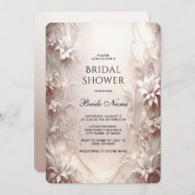 Witte Ivoor Bloemen Bruids Douche Uitnodiging