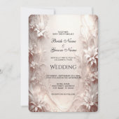 Witte Ivoor Bloemen Huwelijksuitnodiging Kaart (Voorkant)