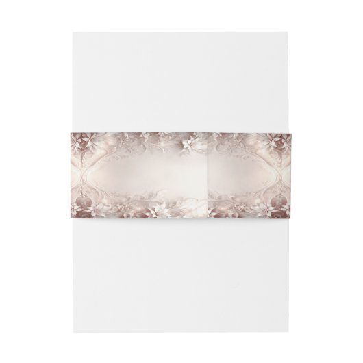 Witte Ivoor Bloemen Uitnodiging Buik Band Uitnodigingen Wikkel (Achterkant Voorbeeld)