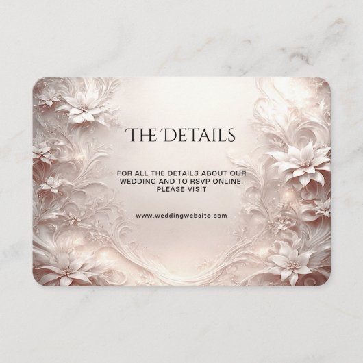 Witte ivoor bloemendetail behuizing Kaart (Voorkant)